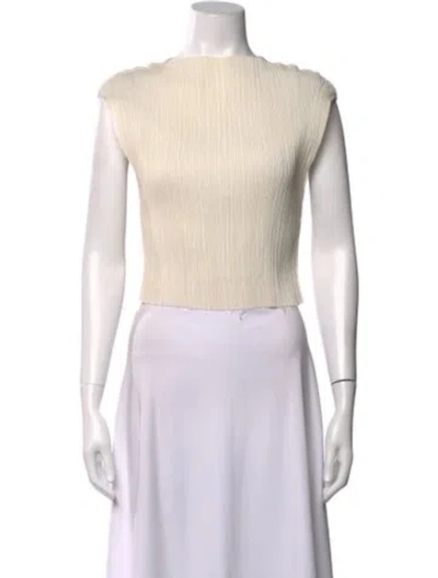 Pre-owned St Agni Crew Neck Sleeveless Crop Top In White