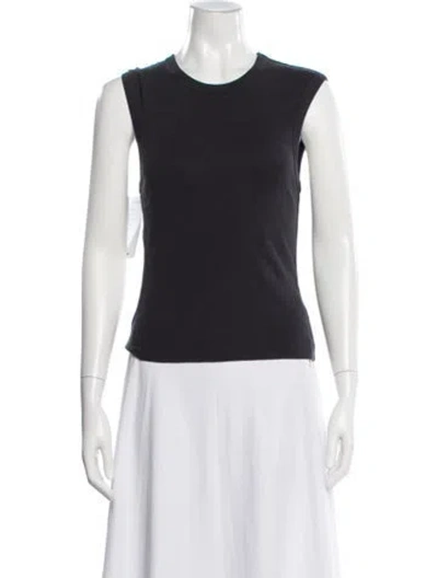 Pre-owned St Agni Crew Neck Sleeveless Top In Black