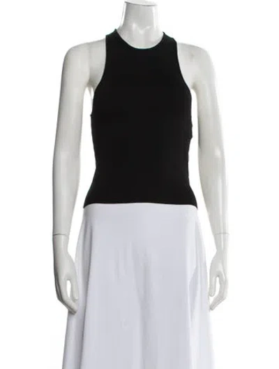 Pre-owned St Agni Crew Neck Sleeveless Top In Black