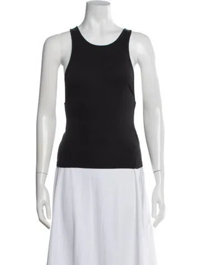 Pre-owned St Agni Crew Neck Sleeveless Top In Black