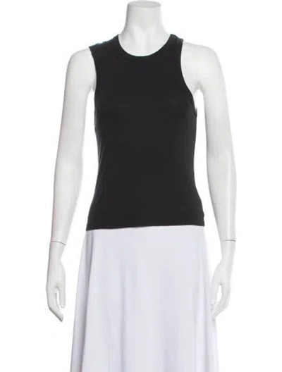 Pre-owned St Agni Crew Neck Sleeveless Top In Black