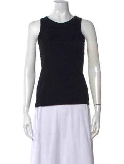 Pre-owned St Agni Crew Neck Sleeveless Top In Black
