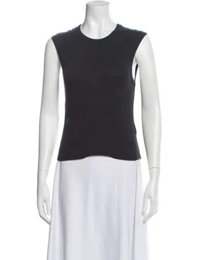 Pre-owned St Agni Crew Neck Sleeveless Top In Blue