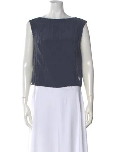 Pre-owned St Agni Crew Neck Sleeveless Top In Blue