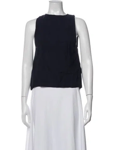 Pre-owned St Agni Crew Neck Sleeveless Top In Blue