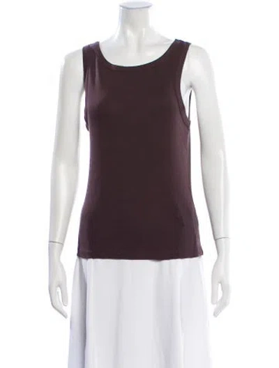 Pre-owned St Agni Crew Neck Sleeveless Top In Brown