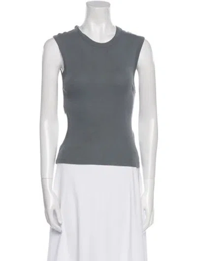Pre-owned St Agni Crew Neck Sleeveless Top In Gray
