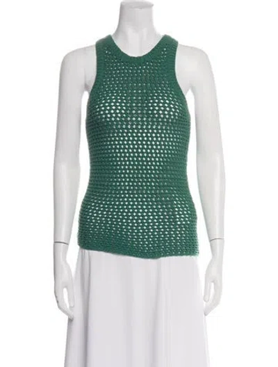 Pre-owned St Agni Crew Neck Sleeveless Top In Green