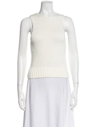 Pre-owned St Agni Crew Neck Sleeveless Top In Neutral