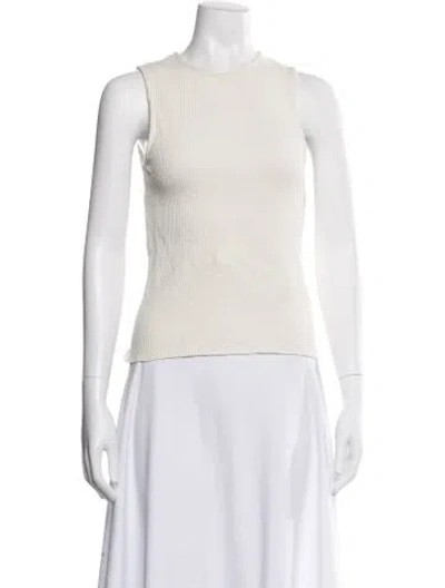 Pre-owned St Agni Crew Neck Sleeveless Top In Neutral