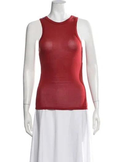 Pre-owned St Agni Crew Neck Sleeveless Top In Red