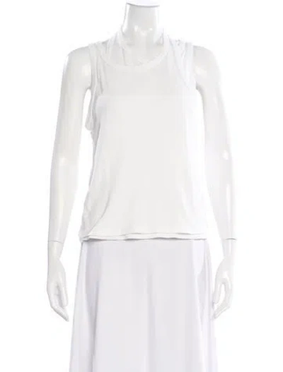 Pre-owned St Agni Crew Neck Sleeveless Top In White