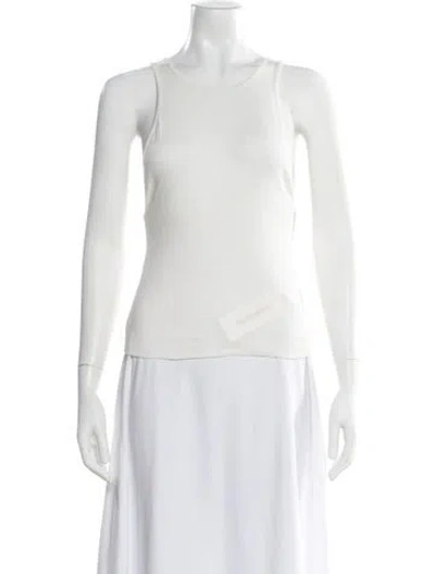 Pre-owned St Agni Crew Neck Sleeveless Top In White