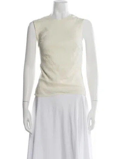 Pre-owned St Agni Crew Neck Sleeveless Top In Yellow