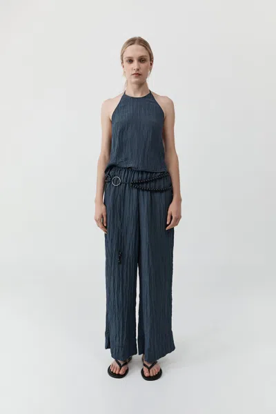 St Agni Crinkle Relaxed Pants In Black