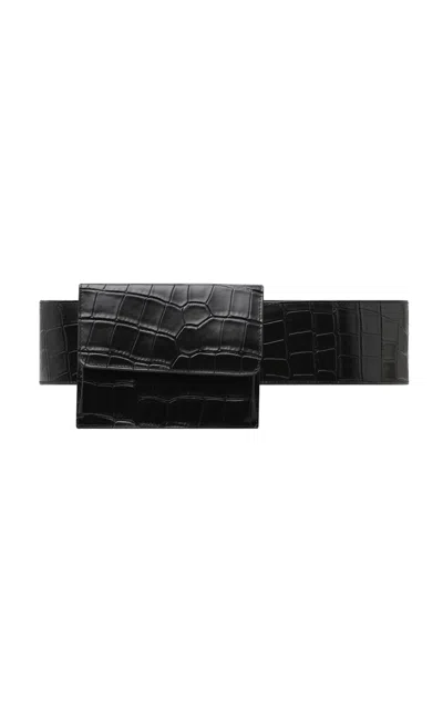 St Agni St. Agni Croc Pocket Belt In Black