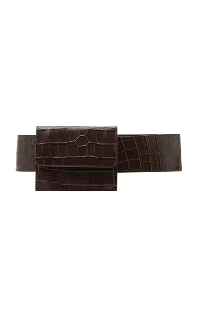 St Agni St. Agni Croc Pocket Belt In Brown