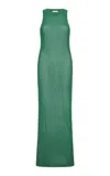 St Agni Crocheted Cotton Maxi Dress In Green