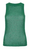 St Agni Crocheted Cotton Tank Top In Verde