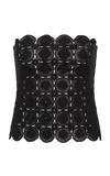 St Agni Crocheted Organic Cotton Strapless Top In Black