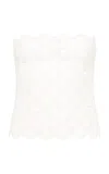 St Agni Crocheted Organic Cotton Strapless Top In White