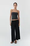 St Agni Cropped Drawstring Pants In Black