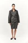 St Agni Cropped Leather Trench