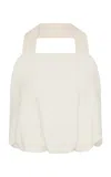 St Agni Cropped Silk-blend Halter Top