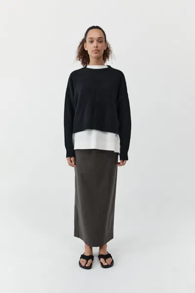 St Agni Cropped Sweater In Black