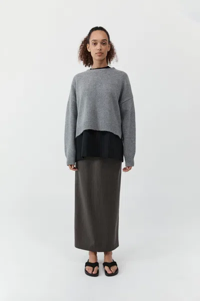St Agni Cropped Sweater In Gray
