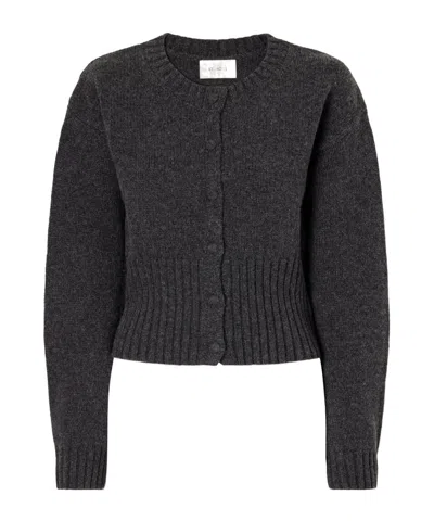 St Agni Cropped Wool Cardigan In Gray