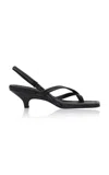 St Agni Cross-detailed Heeled Leather Sandals In Black