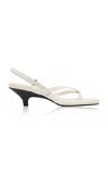 St Agni Cross-detailed Heeled Leather Sandals In White