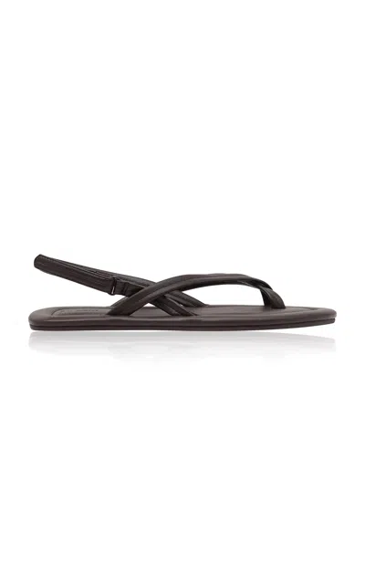 St Agni Cross-detailed Leather Sandals In Brown