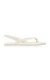 St Agni Cross-detailed Leather Sandals In White