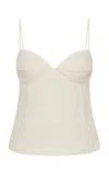 St Agni St. Agni Crushed Cami Silk Top In White