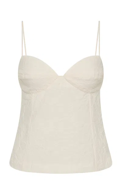 St Agni St. Agni Crushed Cami Silk Top In White