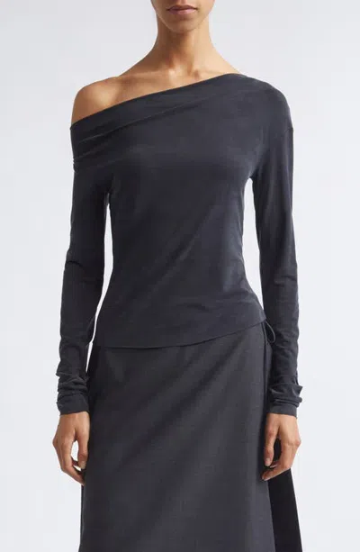 St Agni St. Agni Cupro Jersey Long Sleeve Top In Black