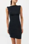St Agni Cupro Jersey Mini Dress In Black