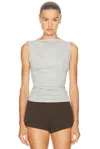 St Agni Cupro Jersey Top In Black