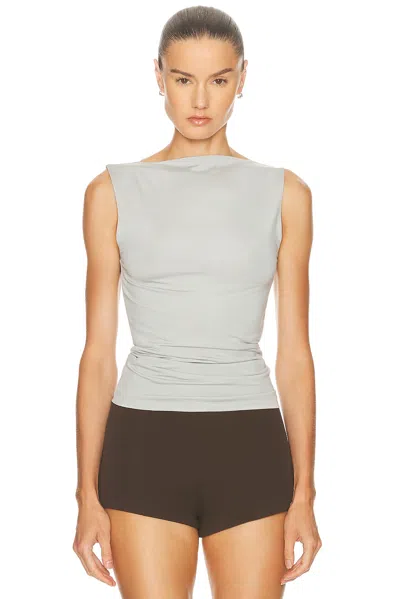 St Agni Cupro Jersey Top In Black
