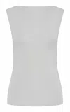 St Agni Cupro Jersey Top In Silver