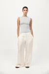 St Agni Cupro Jersey Top In Silver