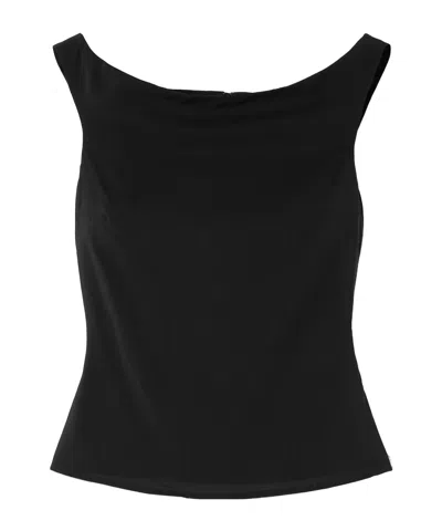 St Agni Curved Neckline Top In Black