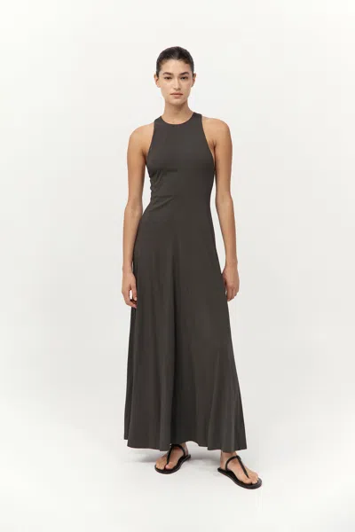 St Agni Cut Away Maxi Dress In Black