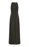 St Agni Cut Away Maxi Dress In Green