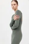 St Agni Cut Out Dress In Balsam Green