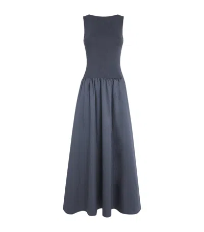 St Agni Cut-out Maxi Dress In Gray