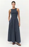 St Agni Cut-out Maxi Dress In Grey