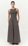 St Agni Cut-out Maxi Dress In Khaki